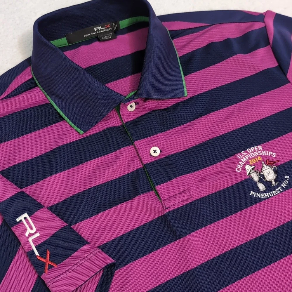 RLX Ralph Lauren Polo Shirt Men L S/S Golf US Open Championships Pinehurst No. 2